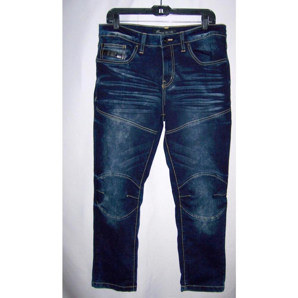 Marc Ecko Cut & Sew Men's 34x30 Dark Blue Straight Denim Jeans